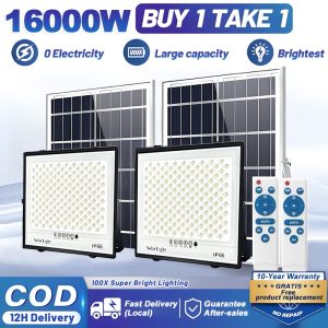 Solar Light BUY 1 TAKE 1 50X Bright 16000W LED Outdoor IP68 Waterproof With Remote IP67 | Shopee Malaysia