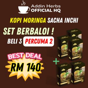 Saya Dah 3x repeat – KOPI MORINGA SACHA INCHI | SET BERBALOI | 3 SERANGKAI | ADDIN HERBS | AD-DIN | Shopee Malaysia