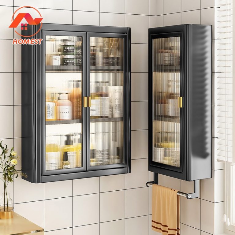 HM Kitchen Wall Cabinet Condiment Holder Rak Dapur Gantung Hanging Kitchen Organizer with Door调料架 | Shopee Malaysia