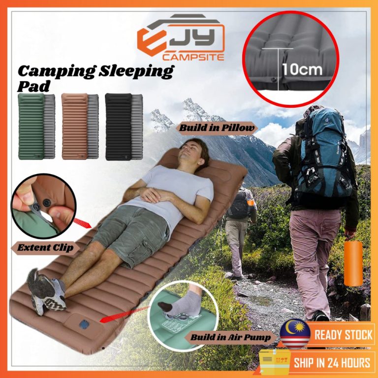 Camping Sleeping Pad [10cm Thick] Air Mattress Camping Bed Inflatable Bed Hiking Sleeping Bag Camping Tilam Angin 充气床睡袋 | Shopee Malaysia
