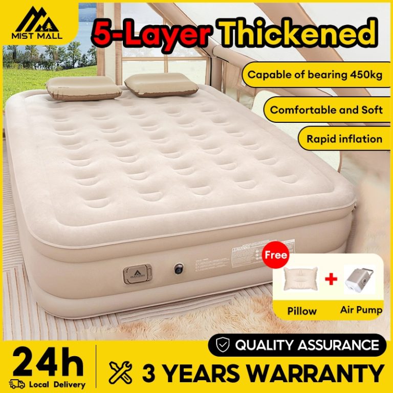【WTHB】 5-Layer Inflatable Air Bed Double Size 40CM Automatic Pump Portable Foldable Camping bed | Shopee Malaysia