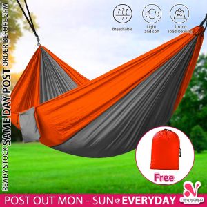 《 𝗙𝗜𝗧 𝟮 𝗣𝗘𝗥𝗦𝗢𝗡𝗦 》Extra Large Camping Hammock Hiking Backpacking Travel Hanging Swing Sleeping Bed Buaian Gantung 双人吊床 | Shopee Malaysia