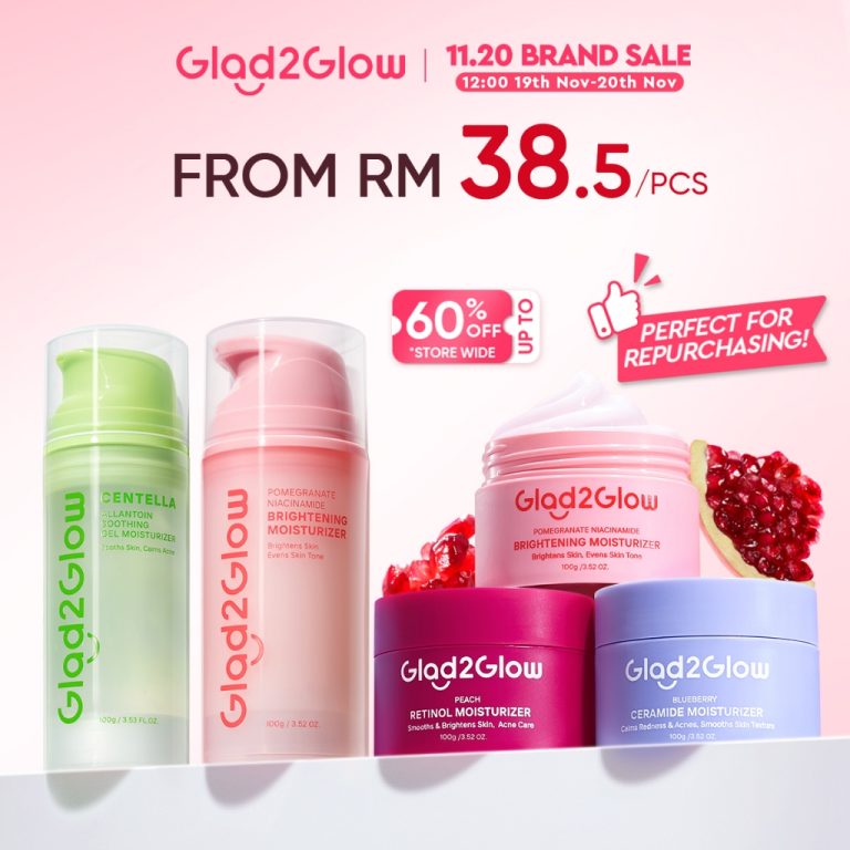 Glad2Glow Pomegranate Niacinamide Brightening Moisturizer Big Size （100g）Glowing Whitening/Soothing/Repair/Retinol/Renew | Shopee Malaysia