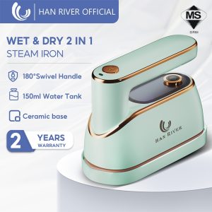HAN RIVER Iron Steam Garment Steamer iron Rotatable Portable Use For Travel 1200W HRYD03GD | Shopee Malaysia