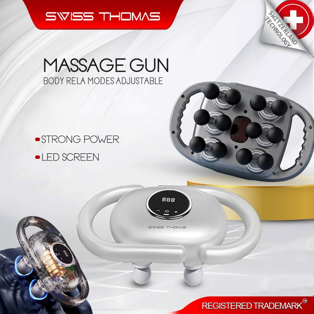 Swiss Thomas 4/6/12 heads Relaxation Massage Gun Professional Grade Wireless Waist Back Massager Muscle Mesin Urut | Shopee Malaysia