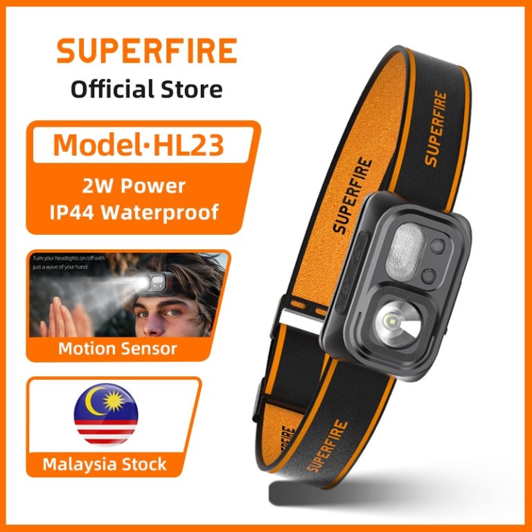 SUPERFIRE HL23 Lampu Kepala Terang LED Rechargeable Headlamp Strong Bright Long-range Super Bright Outdoor Light | Shopee Malaysia