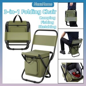 3-in-1 Portable Folding Chair Outdoor Camping Fishing Sketching Leisure Chair with Storage Space Kerusi Lipat | Shopee Malaysia