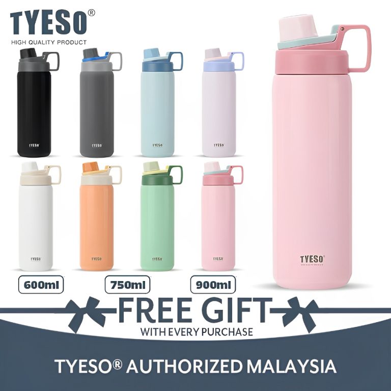 TYESO Vacuum Insulated Tumbler Sport Bottle With Handle (600/750/900ml) TS-01008/TS-01009/TS-01010 | Shopee Malaysia