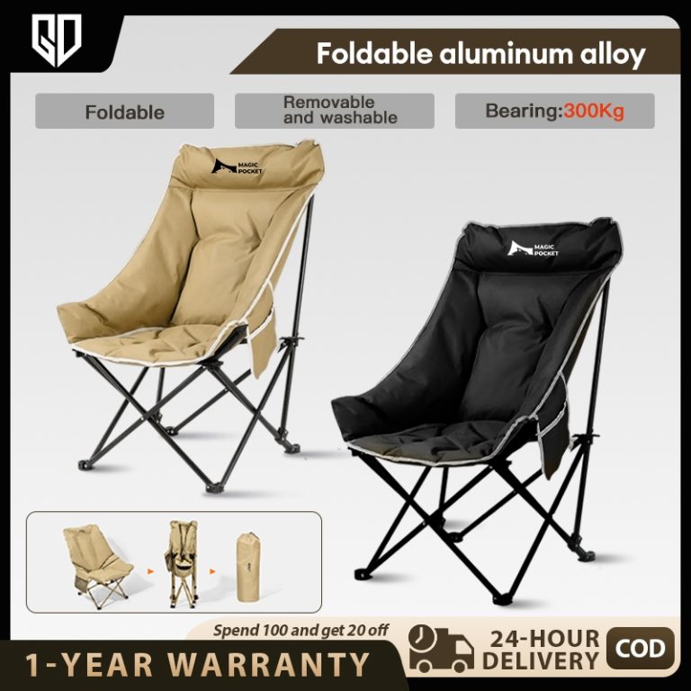 【GD】Kerusi healing hight moon chair foldable 300kg kerusi lipat thickened cotton camping chair | Shopee Malaysia