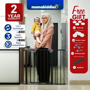 Mamakiddies 3-Lock Baby Safety Gate 75–145CM |Auto-Close,One-Hand Operation |Metal Gate for Stairs,Doorways, Pets & Kids | Shopee Malaysia