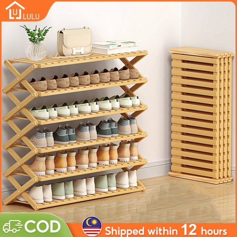 LULU 3/4/5/6 Layers Shoe Rack Rack Kasut Organizer Bamboo Shoe Rack Over 30+Pairs Storage Rack Shoes Rack Cabinet 鞋架 | Shopee Malaysia