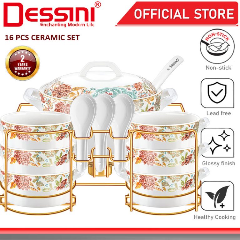 DESSINI Italy Non-Stick Ceramic Serving Bowl (16 Pcs) | Shopee Malaysia