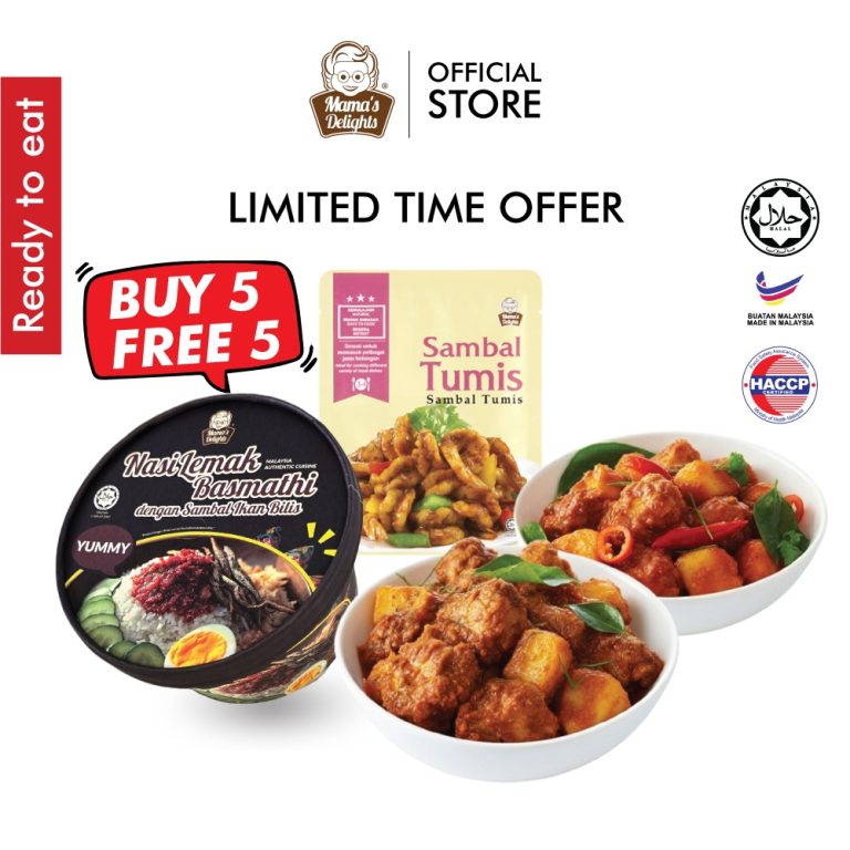 【Buy5 Free 5】 [HALAL] Nasi Lemak Basmathi/Pes/Paste/Lauk RTE/Makanan segera/Camping/Asrama/Travel Pek/Makanan student | Shopee Malaysia