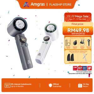 Amgras MetaHeld Fan Pro Portable Turbo Fan High Speed kipas mini fan cooler 100 Level Adjustment LED Display 20H 6000mAh | Shopee Malaysia