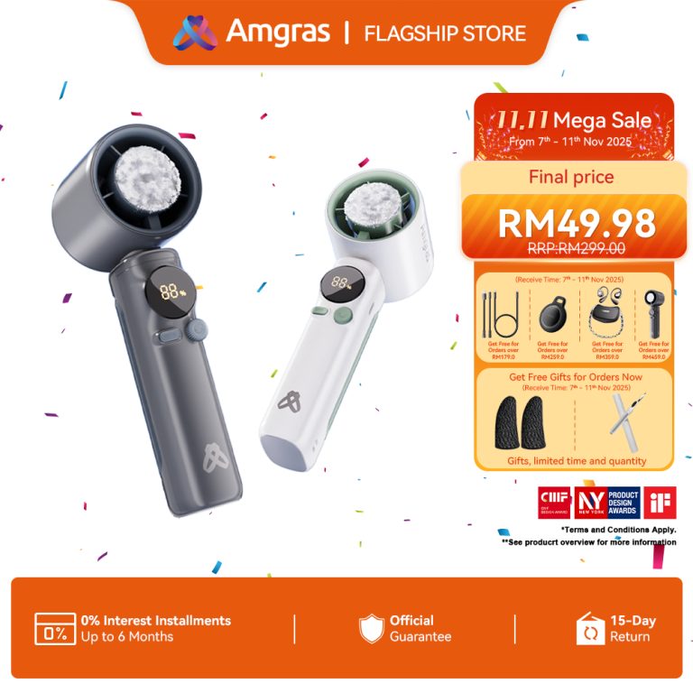 Amgras MetaHeld Fan Pro Portable Turbo Fan High Speed kipas mini fan cooler 100 Level Adjustment LED Display 20H 6000mAh | Shopee Malaysia