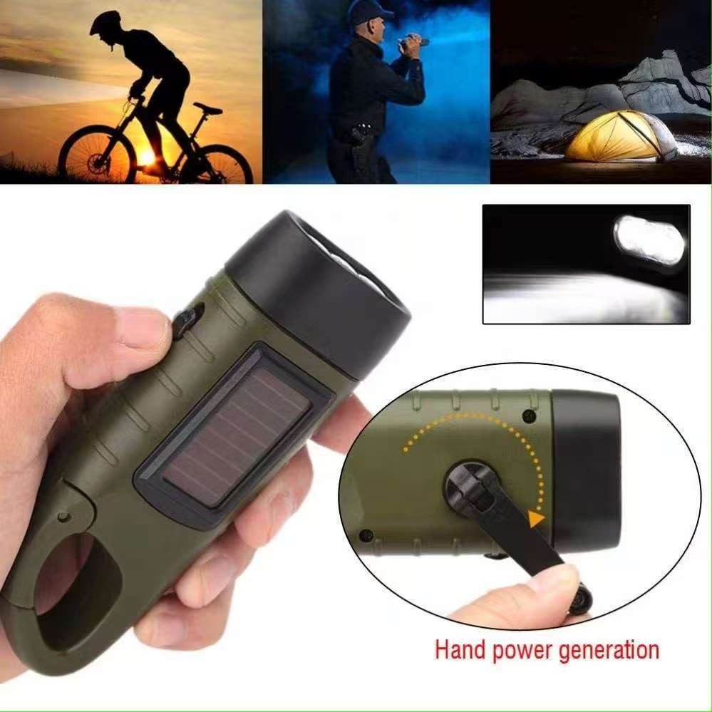 Solar Hand Flashlight Multifunction Camping Power Emergency Led Emergency Light Outdoor Lighting Power Generation Flashlight Suitable for Outdoor Hiking Running Camping Maintenance | Shopee Malaysia