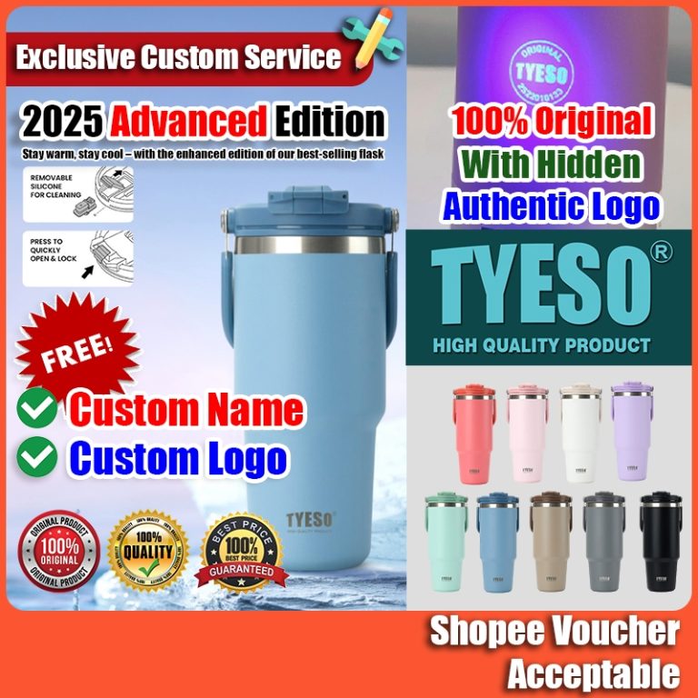 🔥PERCUMA Custom Nama🔥 TYESO Baru 2025 Tumbler Termos Pemegang Botol Air Ukir Nama Tahan Sejuk Panas Budak Pejabat Hadiah | Shopee Malaysia