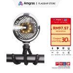 Amgras Stroller Baby Portable Mini Fan Rechargeable 9 Leds/Ultra Quiet/Flexible Tripod/55 Hours (6000mAh) | Shopee Malaysia