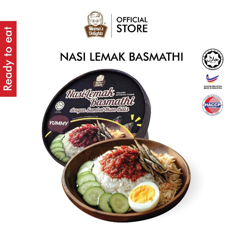 [HALAL] Nasi Lemak Basmathi+Sambal Ikan Bilis | UMRAH/Camping/Asrama/travel_Ready to eat_Nasi Segera_Makanan Segera | Shopee Malaysia