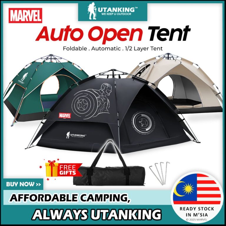 UtanKing™ 2m*2m Automatic Tent 2 Doors Outdoor UV Foldable Khemah Auto Tents Camping Khemah Tidur | Shopee Malaysia