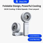JisuLife Handheld Fan Life7 5000mAh Foldable 19.5h Cooling Time LED Display 5 Gears Strong Wind Kipas | Shopee Malaysia