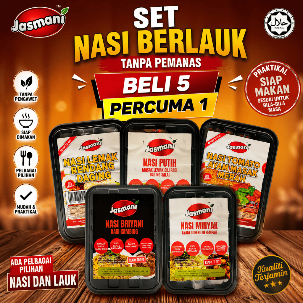 [JASMANI] NASI BERLAUK TANPA PEMANAS READY TO EAT | Shopee Malaysia