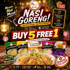 Chef Zam NASI GORENG READY TO EAT INSTANT FRIED RICE Halal food Kembara travel | Shopee Malaysia