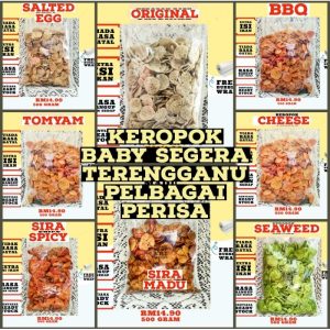 [500GRAM][300GRAM] Keropok Baby Segera Original, Cheese, Tomyam, BBQ, Seaweed, Sira, Salted Egg | Shopee Malaysia