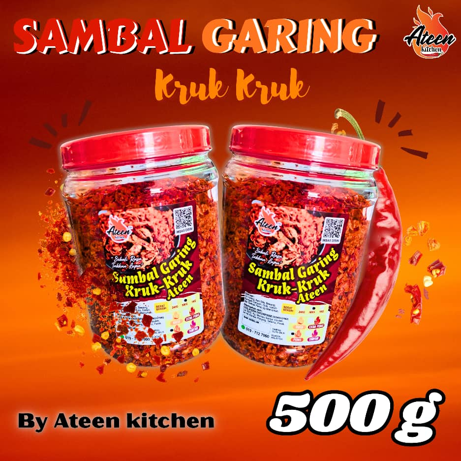 Sambal Garing Kruk Kruk Ateen (500g) by Ateen Kitchen | Shopee Malaysia